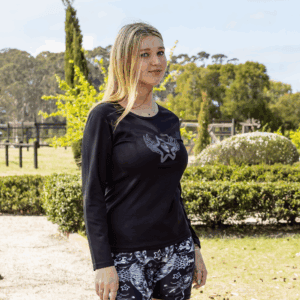 Ladies Long Sleeve Running Shirt -  Black